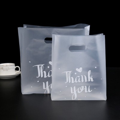 Wholesale Custom Transparent Thank You Logo Shopping Plastic Bags