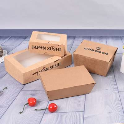 Factory direct sale paper container disposable square food box takeaway